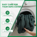 Couch Cushion Covers for Sectional Sofa, Stretch Soft Sofa Slipcovers Washable Wear-Resistant Universal Furniture Protector for Living Room(2 Seaters Covers, Green) by CozyNest Decor