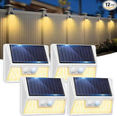 4 Pack Solar Fence Lights Waterproof, Motion Sensor Deck, Warm White LED Outside Wireless for Wall, Yard, Garden - White by GreenHaven Gardens