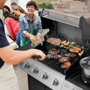 4 Burners Gas Grill with Side Burner, Propane Grill with Wheels and Storage, Outdoor Gas BBQ with Oil Tray and Thermometer for Patio and Party, 49200 BTU by GreenHaven Gardens