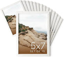 Haus and Hues 5x7 Natural White Wood Photo Frame Set of 15 - Mini Picture Frames Bulk Gallery Set - Premium Bulk Picture Frames 5x7 for Stylish Photo Gallery Wall Frame Set - Ideal for Home & Office by CozyNest Decor