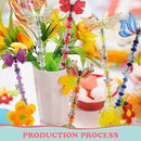 380pcs Beaded Garden Stake, DIY Butterfly Fairy Wand Garden Stake Kit with 10IN Threaded Rod Crystal Stopper Top Large Holes Beads Butterfly Decoration Pendants Outdoor Fairy Garden kit by CozyNest Decor