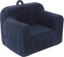 Kids Snuggly-Soft Sherpa Chair, Cuddly Toddler Foam Chair for Boys and Girls, Dark Blue by TinyTreasures Baby Boutique