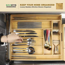 Expandable Bamboo Drawer Organizer – Large 20"x16.9" Size with Adjustable Dividers – for Kitchen Utensils, Knives, Cutlery, Flatware & Silverware Storage Tray by CozyNest Decor