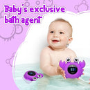 TKY Baby Bath Thermometer with Floating Toys & Room Temperature Monitor - Rechargeable Digital Thermometer with Temperature Alerts, Bath Essentials for Newborns, Infants Crab (Purple) by TinyTreasures Baby Boutique