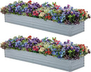2 Pack 8x2x1FT Galvanized Raised Garden Beds Kit Outdoor Metal Gardening Planter Box for Vegetable Elevated Flower Herbs,Gray by GreenHaven Gardens