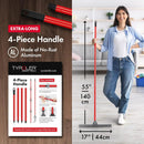 Tyroler Floor Squeegee for Concrete Floor, 17" Heavy Duty Squeegee for Floor, Squeegee Broom for Floor with 55" 4 Part Handle Perfect for Tiles, Marble, Garage, Deck, Patio, Bathroom, Shower, Window by GreenHaven Gardens