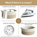 125L Extra Large Blanket Basket, 25" x 16", Jumbo Laundry Woven Baskets Decorative Home, Cotton Rope Basket with Handles, Baby Toy Baskets for Storage, White & Brown,2PC by GreenHaven Gardens