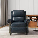 UIXE Faux Leather Recliner Chairs Set of 2, Pushback Armchair Overstuffed Accent Chair for Living Room, Rivet Trim Club Chair Home Theater Bedroom Reading Seat - Navy Blue by CozyNest Decor