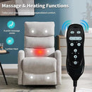Manual Swivel Rocker Recliner Chair for Adults, Overstuffed Reclining Glider Chair for Nursing with Vibration Massage & Heat, Living Room Rocking Recliner 3-Stage backrest, Chenille Fabric Light Gray by CozyNest Decor