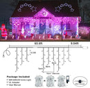Christmas Icicle Lights Outdoor, 66Ft 640 LED Icicle Lights for Outside with 8 Modes Timers, Waterproof Plug in Twinkle String Light for House Yard Eave Patio Party Holiday Decorations, Pink by GreenHaven Gardens