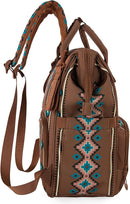 Wrangler Aztec Backpack Organized Daypack Travel Baby Bag with Stroller Strap and Side Bottle Pockets by TinyTreasures Baby Boutique