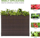 LEWIS&WAYNE Tall Planters for Outdoor Plants Handmade Wicker Large Rectangular Block Planter Box with Removable Liners Modern Planter for Indoor Outdoor Patio Deck - Brown by CozyNest Decor