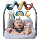Itzy Ritzy Spiral Car Seat & Stroller Activity Toy - Stroller & Car Seat Toys for Ages 0 Months and Up - Hanging Toys Include Clinking Rings, Mirror and Textured Ribbons (Rainbow) by TinyTreasures Baby Boutique