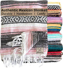 Del Mex Classic Mexican Blanket, Large Authentic Woven Falsa Throw (70"x50"), Artisan Southwest Décor for Beach, Yoga, Outdoors (Pink) by CozyNest Decor