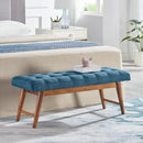 Amazon Basics Modern Haraden Upholstered Button-Tufted Bench, Blue, 16 x 44 x 17 in (Previously Rivet brand) by CozyNest Decor