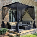 Mosquito Net for Patio 10 x 10 FT | Very Large Sizes & Fabric Designed for Outdoors | Insect House Screen Netting for Gazebo, Porch & Garden Terrace | Black Outside Canopy Bug Protection by GreenHaven Gardens