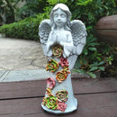 Angel Solar Garden Outdoor Statues with Succulent Plants and 6 LED Lights– Outside Solar Garden Decor Figurines -Remembrance & Sympathy Gifts Decorations by CozyNest Decor