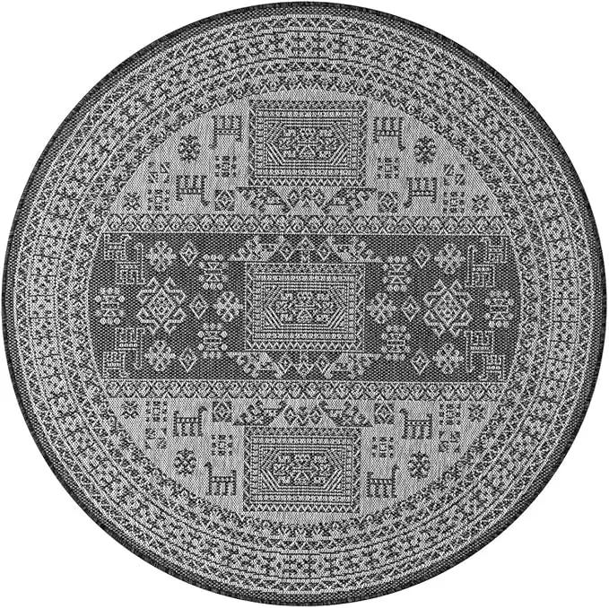 Keen Home Design Terrace Outdoor Round Rug - 8ft Round Washable Indoor/Outdoor Rug for Patio, Kitchen, Balcony, Beach, Garden, Deck and Porch, Size: 7'7" Round, photo 3 of 6