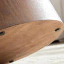 Modern Oval Coffee Table with Wood Pedestal,47.24" Farmhouse Center Table for Living Room, Ellipse Coffee Tables Tea Table for Bedroom, Apartment-Walnut by CozyNest Decor