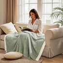 NEXHOME PRO Twin Size Super Soft Throw Blankets for Couch, Cozy Blankets Reversible Warm Knit Blanket for Women, Fuzzy Plush Lightweight Throws for Sofa, Bed, Picnic, Sage Green White, 60 x 80 inches by TinyTreasures Baby Boutique
