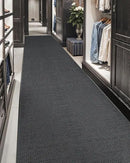 Color&Geometry Door Mat 2'4"x12' Runner Rug with Rubber Backing, Non Slip Washable Hallway Kitchen, Carpet Runners for Hallway Living Room Bedroom, Grey (Rolled-up NO Creases)