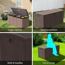 180 Pro Gallon Deck Box,Outdoor Storage Box Lockable,Waterproof for Patio Furniture, Garden Tools, Pool Accessories, Package Delivery Boxes For Outside, Brown by GreenHaven Gardens