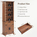 RedLemon Bookshelf with Storage Cabinet, 72" Tall Farmhouse Bookcase with Adjustable Shelves and Barn Door, 4 Tier Office Wood Bookshelf with Drawer for Library Living Room (Reclaimed Barnwood Color) by CozyNest Decor