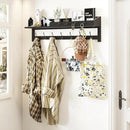 AMBIRD 35 inch Wall Hooks with Shelf, Coat Rack Wall Mount, Large Coat Hanger for Wall, Entryway Shelf with 7 Dual Coat Hooks, 4 Key Hooks and Mail Organizer, Wooden Key Holder Rack (Black) by CozyNest Decor