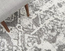 Unique Loom Rosso Collection Vintage, Geometric, Bohemian, Traditional, Distressed, Southwestern Area Rug, Rectangular 5' 0" x 8' 0", Light Gray/Ivory by CozyNest Decor