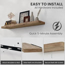 Floating Shelves Reclaimed Barnwood, 8" Deep Solid Wood Floating Shelf Wall Hanging Shelves with Invisible Heavy-Duty Metal Bracket | Wall Mounted | Farmhouse Style | 40 inches,2PCS,Natural by CozyNest Decor