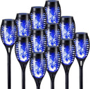 Toodour Solar Torch Flame Lights, 12 Pack Solar Lights Outdoor with Flickering Flame, Waterproof Solar Pathway Lights Landscape Decoration Lighting for Garden, Lawn, Yard, Outdoor Decorations - Blue by GreenHaven Gardens