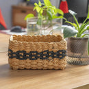 Small baskets for Organizing,Cute woven Storage basket with recycled paper rope for Shelves Bathroom,Little decorative basket,Set of 3 (Desert&Black) by GreenHaven Gardens