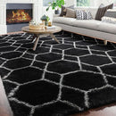 ONASAR Large Area Rugs for Living Room, 7x10 Black and White Rug, Boho Thick Floor Mat for Bedroom Home Decor Aesthetic, Soft Fuzzy Shaggy Plush Fluffy Geometric Carpet for Teen Dorm Classroom by TinyTreasures Baby Boutique