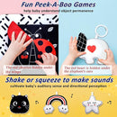 Black and White Baby Gym Play Mat with 6 Toys Tummy Time Activity Mat for Babies 0-6 6-12 Months High Contrast Baby Gyms & Playmats Sensory Toys Newborn Brain Development Infant Play Mat by TinyTreasures Baby Boutique
