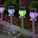 Solar Pathway Lights Outdoor, 8 Pack Solar Garden Lights, Color Changing LED Landscape Stake Outdoor Solar Lights for Walkway, Pathway by GreenHaven Gardens