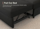 HONBAY Sectional Sleeper Sofa with Pull Out Bed U-Shape Sectional Couch with Storage Chaise 6 Seater Sleeper Sectional Sofa Bed, Velvet Black by CozyNest Decor