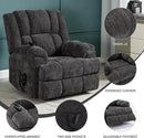 Power Lift Chair with Vibration Massage Heat for Elderly People, Dual Motor Electric Lay Flat Recliner Chair with Power-Remote, Standing Assistance Reclining, Chenille Dark Gray by CozyNest Decor