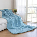 Chunky Knit Blanket - Luxury Soft Cozy 50 * 60 Throw Blanket,100% Woven Blanket Rope Knot Throw Blanket for Couch, Sofa, Home Decor, Gift - Machine Washable（Light Blue） by CozyNest Decor