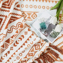 CASAAGUSTO Boho Throw Blanket - Terrcotta Decorative Blankets with Tassel, Printed Flannel Bohemian Blanket for Chair, Bed, Sofa, Couch(60 * 80, Terrcotta) by CozyNest Decor