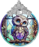 Owl Stained Glass Suncatcher, Jocidea Owl Ornament, Owl Christmas Ornament, Holidays Ornaments, Christmas Tree Ornament, Owl Decor, Gifts for Owl Lovers by GreenHaven Gardens