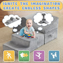 jela Foam Blocks 6Pcs Soft Play Equipment Soft Velvet, Toddler Climbing Toys Indoor Soft Play Climbing for Toddlers, Lightweight Climbing Blocks for Babies, Kids, Climb and Crawl Foam Playset by TinyTreasures Baby Boutique