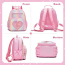 I IHAYNER Kids Glitter Lightweight Backpack for School Travel & Daycare, Toddler Backpack for Girls 3+ Preschool Kindergarten Elementary Kids Backpack-Rainbow Pink L by TinyTreasures Baby Boutique