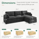 HONBAY Modular Sectional Couch with Storage Seats, L Shaped Sectional Sofa with Storage, Chenille Sectional Couches for Living Room, Grey by CozyNest Decor