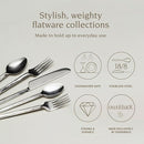 over&back 20pc Hand-Forged Flatware Cutlery Set - Comes with 4 Dinner Forks, 4 Salad Forks, 4 Dinner Knives, 4 Dinner Spoons, and 4 Teaspoons - Dishwasher-Safe - 18/8 Stainless Steel by CozyNest Decor