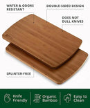 ROYAL CRAFT WOOD Cutting Boards for Kitchen - Wooden Cutting Board for Meal Prep & Serving, Non-Toxic Bamboo Chopping Board, Carbonized Bamboo Durable Charcuterie & Lightweight Serving Boards (2 pcs) by CozyNest Decor