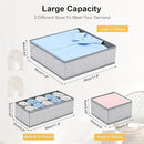 DIMJ Drawer Organizer Clothes 12 Pack - Foldable Baby Organizers and Storage & Dresser Organizer for Bedroom, Closet - Nursery Organization Dresser Dividers for underwear, Sock,Bra, Belt, Tie, Gray by CozyNest Decor