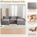 URRED Modular Sectional Sofa Comfy Cloud Couch, Modern Chenille Sofa Sleeper Deep Seat Couches with Ottoman/Pillows for Living Room (Gray, 117'' - U Shape) by CozyNest Decor