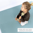 Toddlekind Solid Color Foam Play Mat 4x4 Baby Playmat. Stylish, Non-Toxic, Odorless, Plain Design Puzzle Play Mat 0m+ Mineral (Blue/Green) by TinyTreasures Baby Boutique