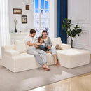 Hobestluk 96“ Modular Sectional Sofa Couches L-Shape Couch 3 Seat Modular Sofa Memory Foam Sectional Couches for Living Room, Cloud Couch with Oversized Chaise (White, Stripe (Right Facing Chaise)) by CozyNest Decor