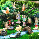 Roowest 19 Pcs Garden Accessories Garden Fairies Kit Miniatures Bunny Squirrel Owl Animals Cute Tiny Mushroom Mini Pond Bridge Figurine Miniature Micro Landscape Ornaments for DIY Home by GreenHaven Gardens